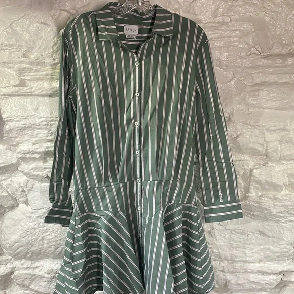 Saylor button front long sleeve dress - Picture 1 of 5